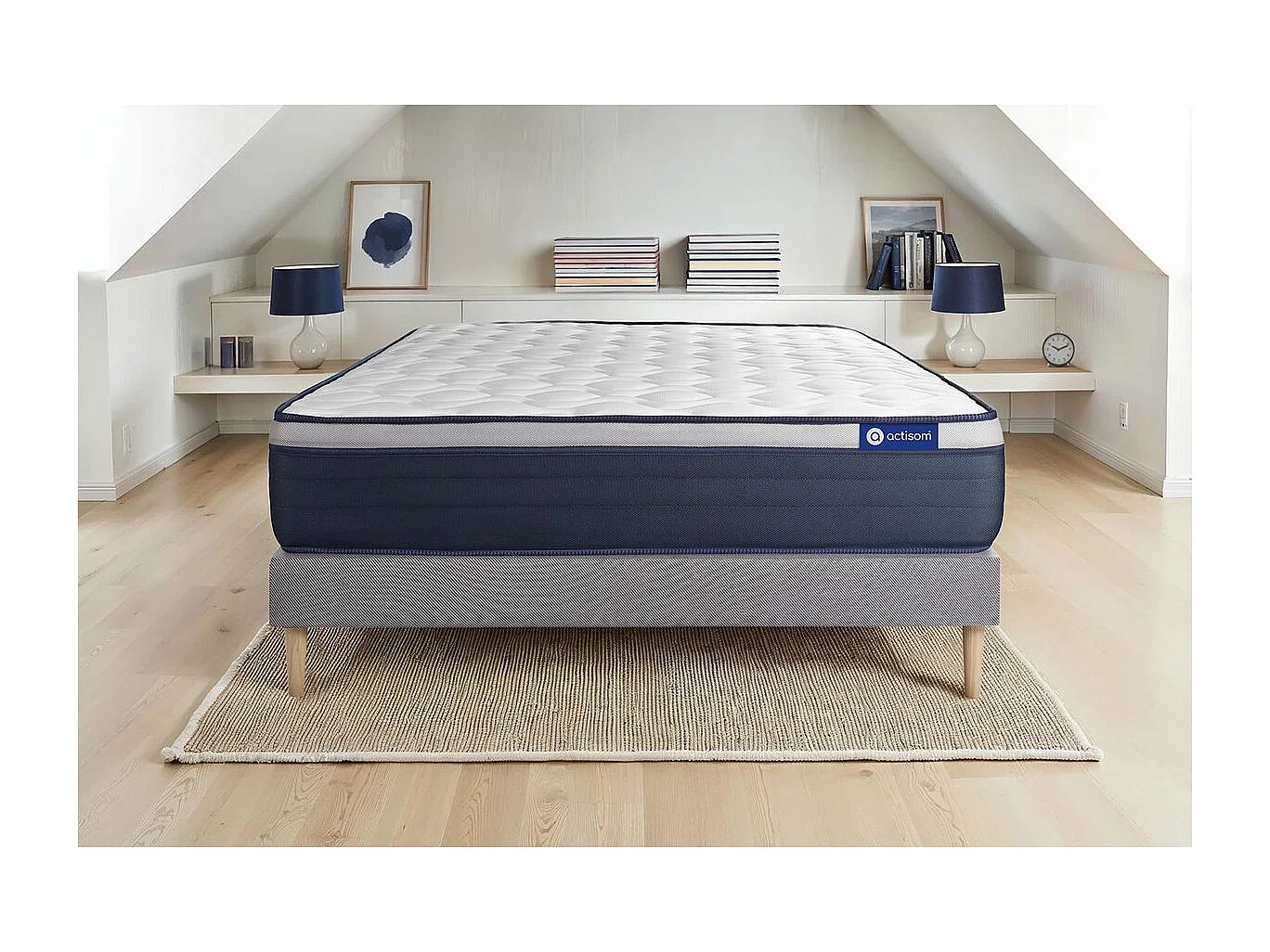 Lattenbodem en Actimemo max matras 140x190cm , matrasdikte : 26 cm , traagschuim , stevig, 7 comfortzones