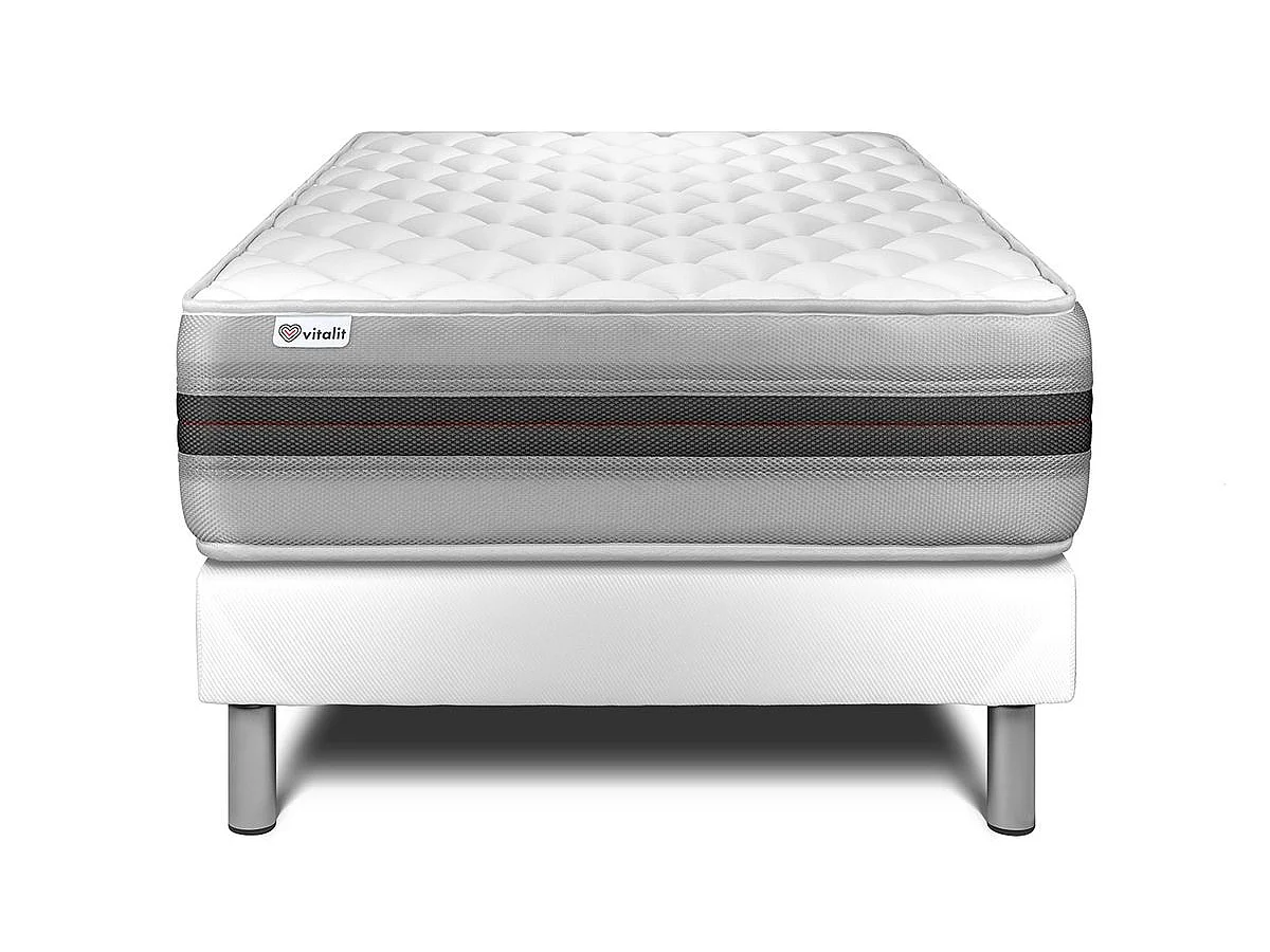 Ensemble VITALMEMO BACK 90x200cm sommier kit blanc
