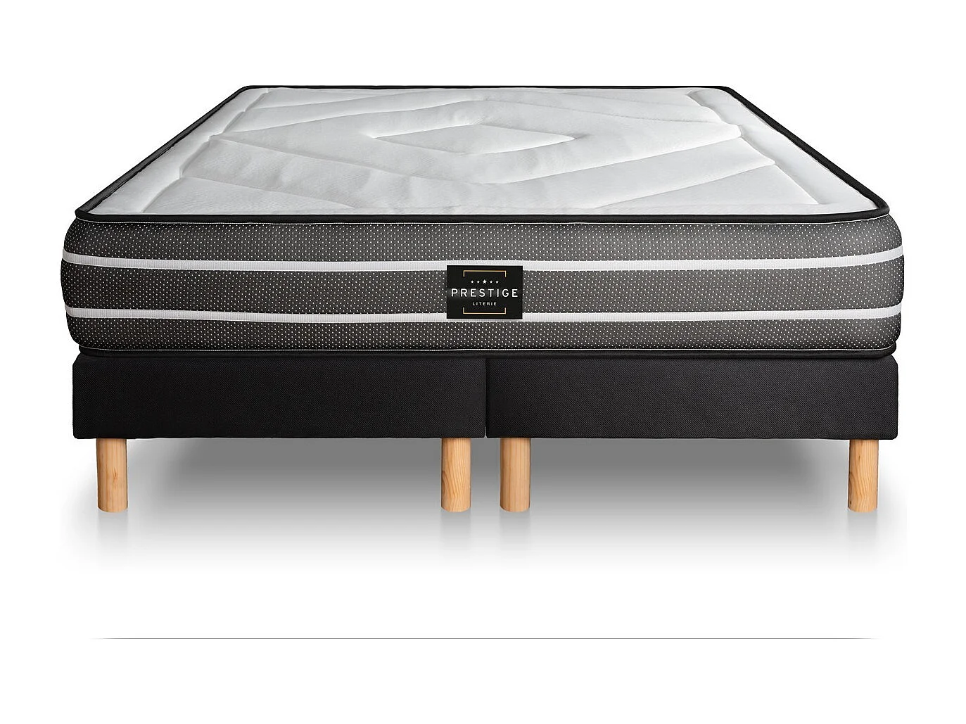 Ensemble Exclusive 180 x 200 cm double sommier noir