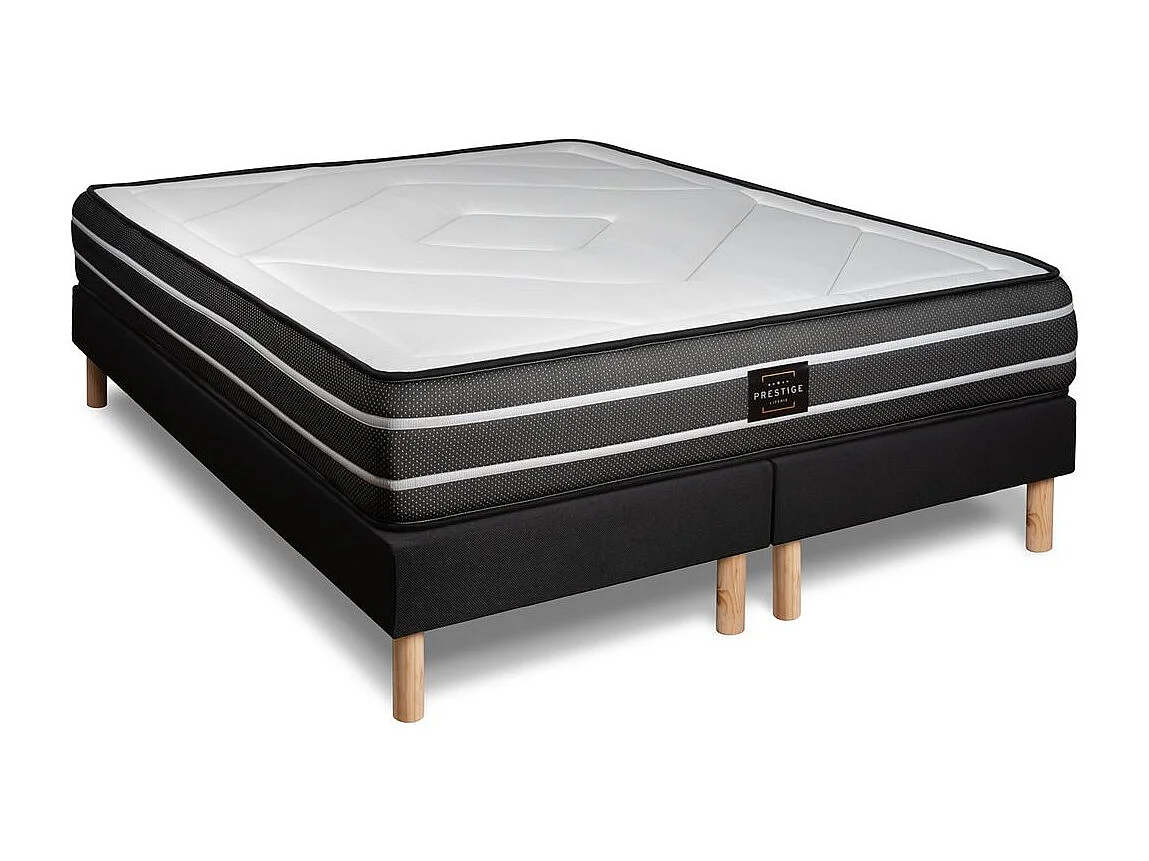 Ensemble Exclusive 180 x 200 cm double sommier noir