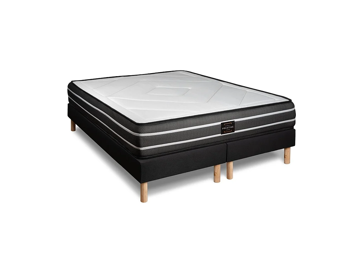 Ensemble Exclusive 180 x 200 cm double sommier noir