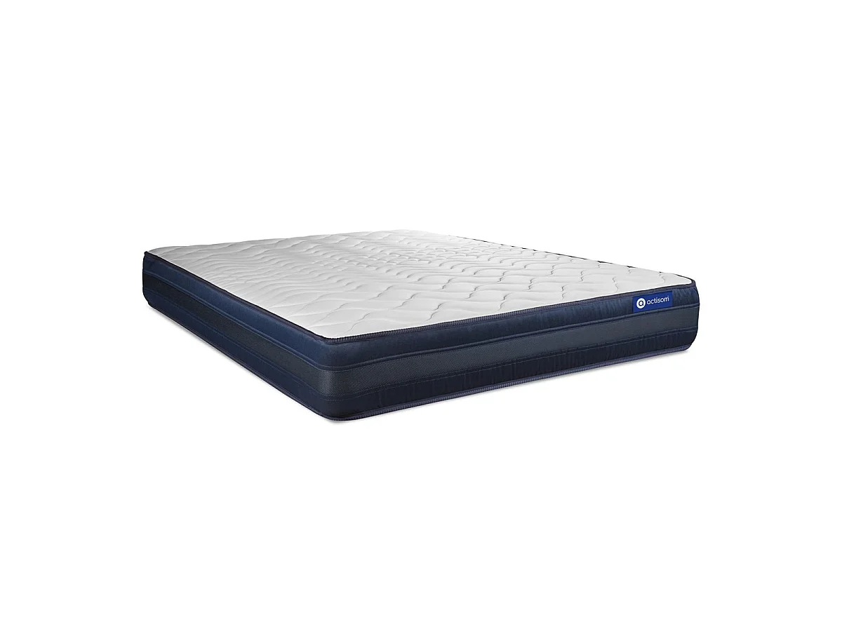 Pack prêt à dormir matelas ACTILATEX TECH 140x200 Mémoire de forme Maxi épaisseur + sommier KIT gris + 2 oreillers +couette