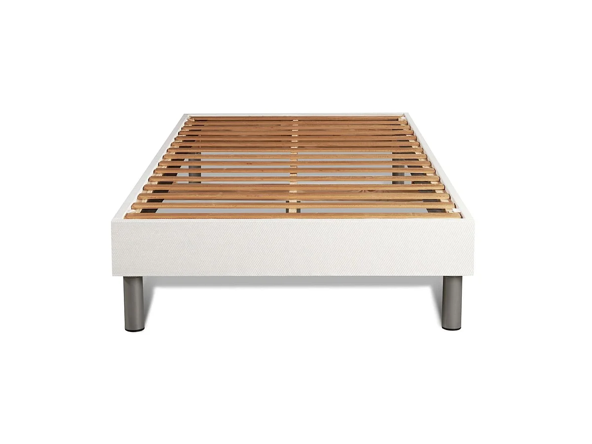 Ensemble 90x200 matelas BodyForm à Mémoire de forme 3 zones + sommier kit blanc