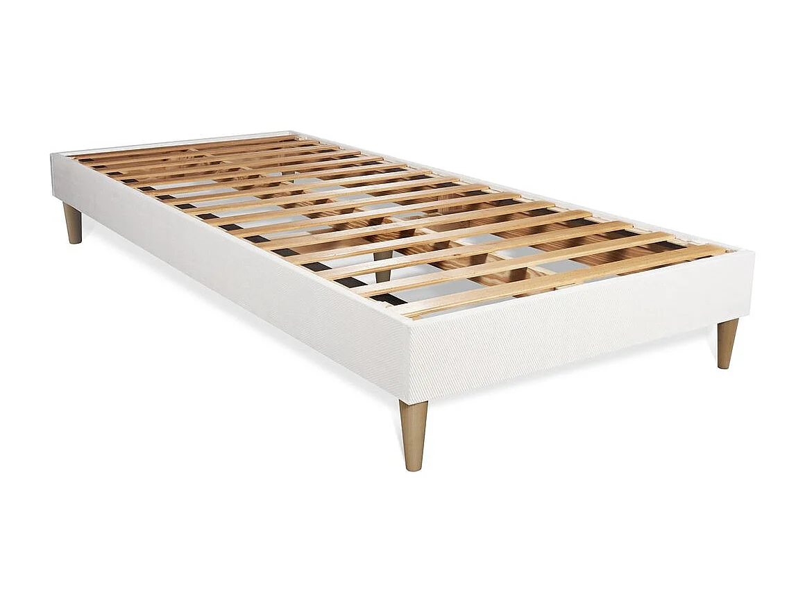 Ensemble Matelas à mémoire de forme maxi épaisseur Buckingham 90x190 sommier KIT blanc