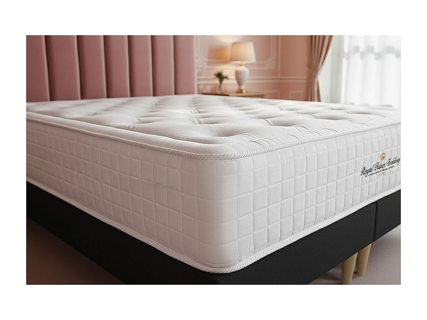 Ensemble Matelas à mémoire de forme maxi épaisseur Buckingham 90x190 sommier KIT blanc