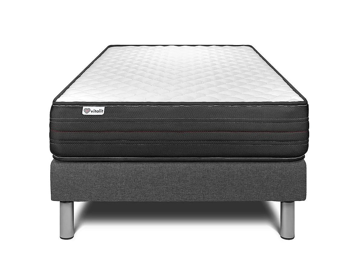 Matratzenset VITALPOWER 90 x 190 cm Bettrahmen Kit grau