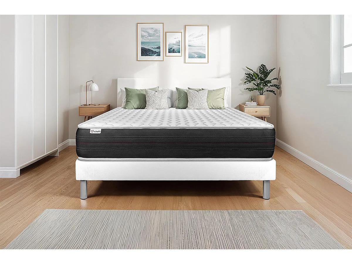 Matratzenset VITAL SPRING 200 x 200 cm Bettrahmen Kit weiß