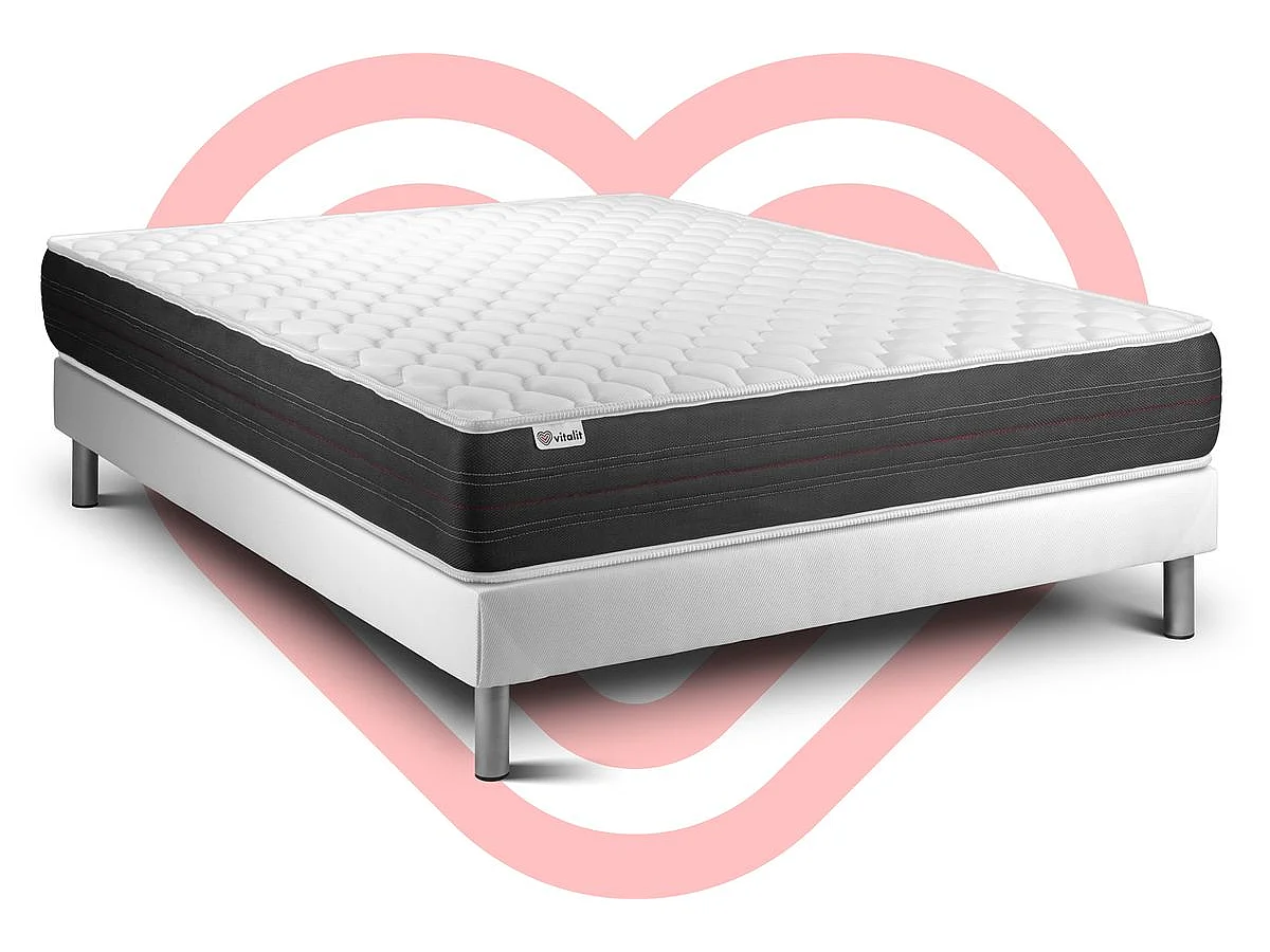 Matratzenset VITAL SPRING 200 x 200 cm Bettrahmen Kit weiß