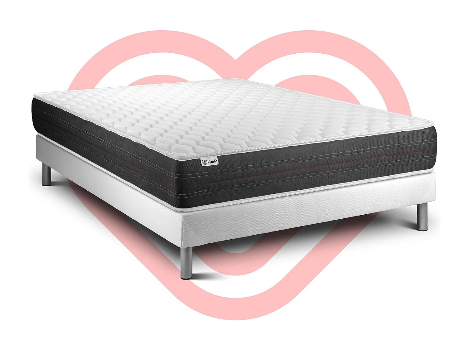 Ensemble VITALSPRING 180 x 200 cm sommier Kit blanc