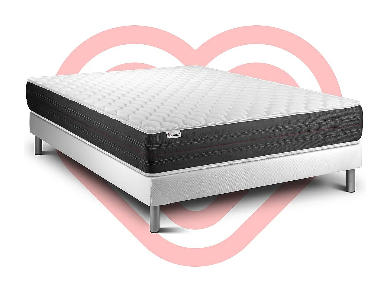 Ensemble VITALSPRING 180 x 200 cm sommier Kit blanc