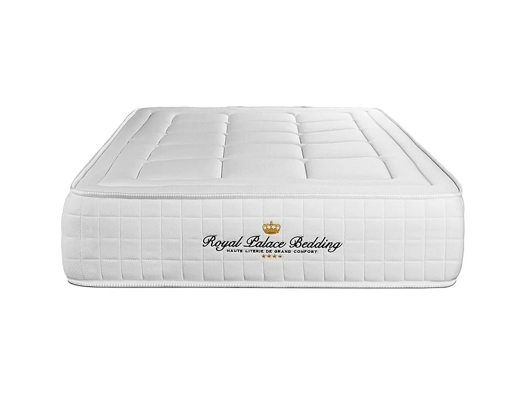 Ensemble Matelas à mémoire de forme maxi épaisseur Balmoral 90x200 sommier KIT blanc