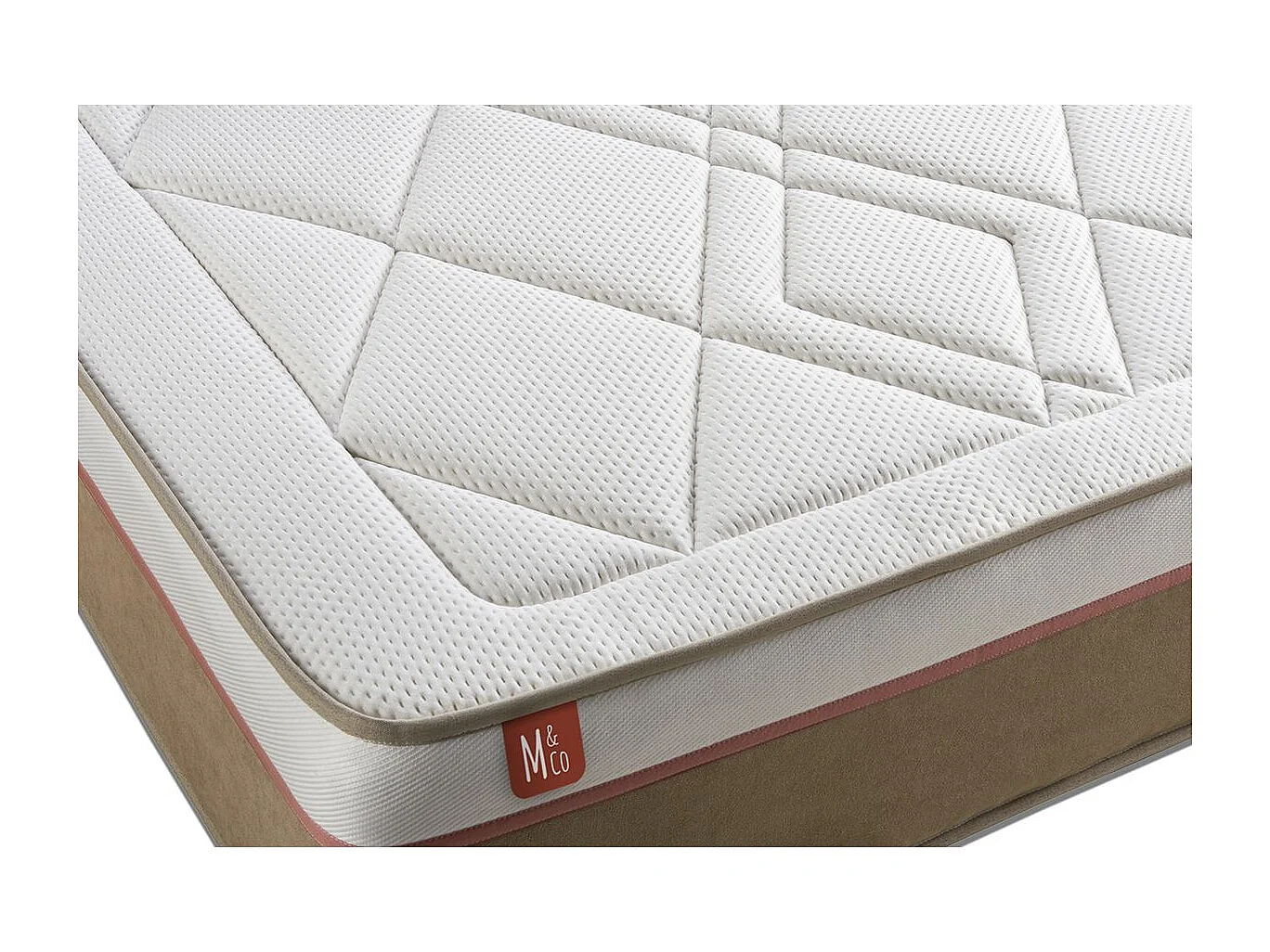 Ensemble LE SOYEUX 90x200cm Ressorts ensachés + Mémoire de forme BioVisco - Ep. 24cm + sommier Beige