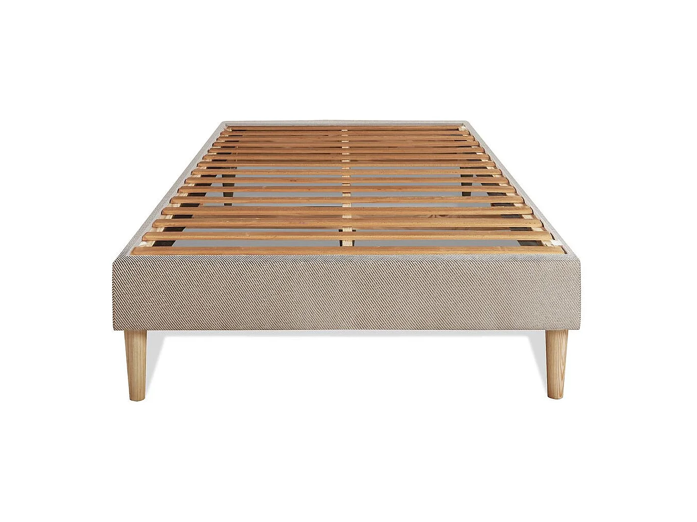 Ensemble LE SOYEUX 90x200cm Ressorts ensachés + Mémoire de forme BioVisco - Ep. 24cm + sommier Beige