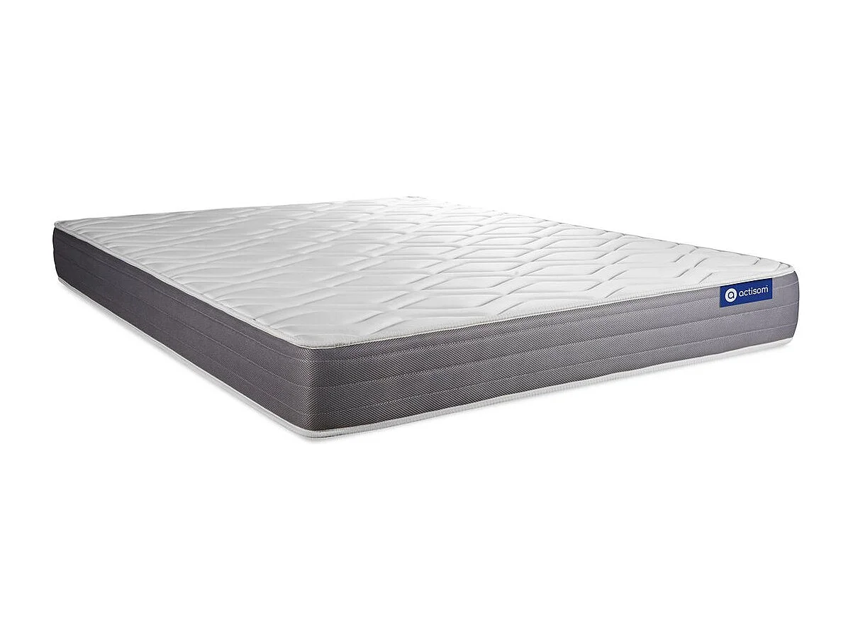Pack prêt à dormir matelas ACTILATEX DREAM Latex et mémoire de forme 140x190 cm + sommier KIT blanc + 2 oreillers + couette