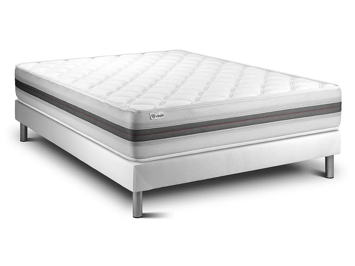 Ensemble VITALMEMO BACK 140x190cm sommier kit blanc