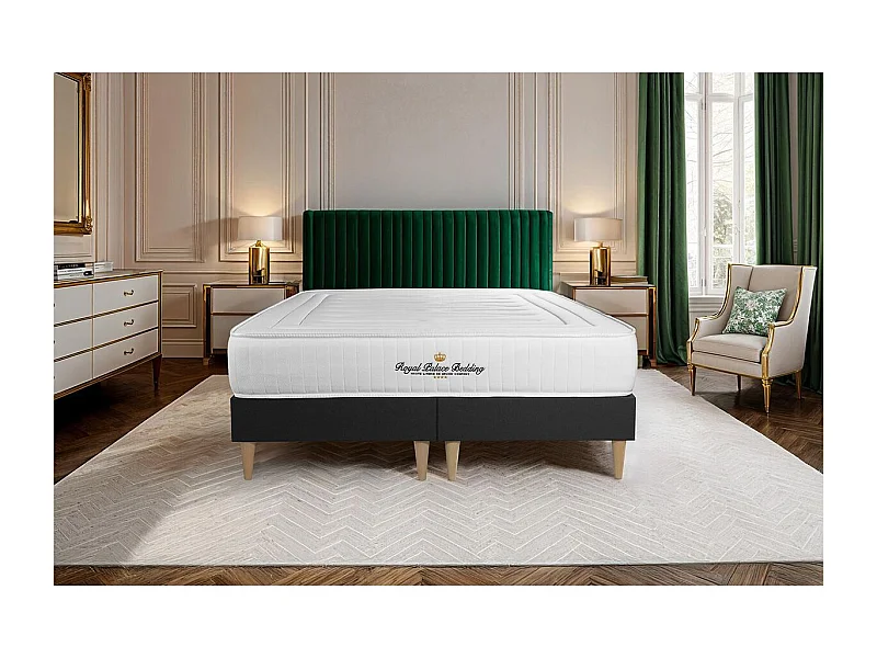 Ensemble double sommier + matelas LANCASTER ressorts ensachés et mémoire de forme 180x200