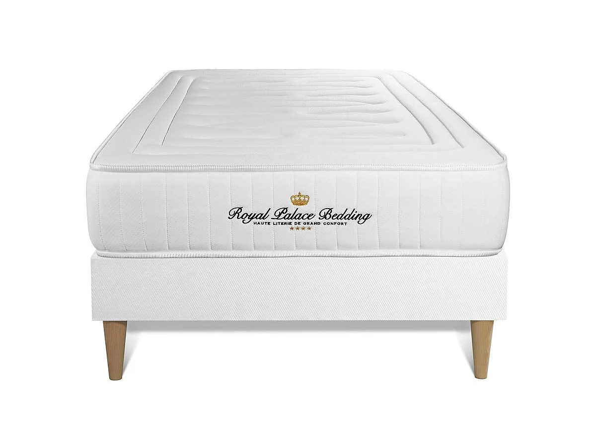 Materac LANCASTER 90x200 cm, Grubosc : 22 cm, sprezyny kieszeniowe i pianka z pamiecia ksztaltu, Wysoki, 3 strefy komfortu + zestaw podstawa lózka