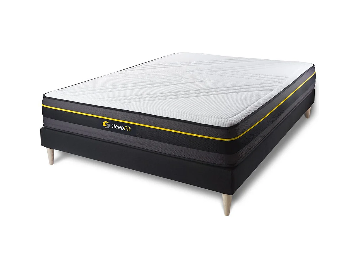 Ensemble 180x200 matelas ACTIVE + sommier kit noir