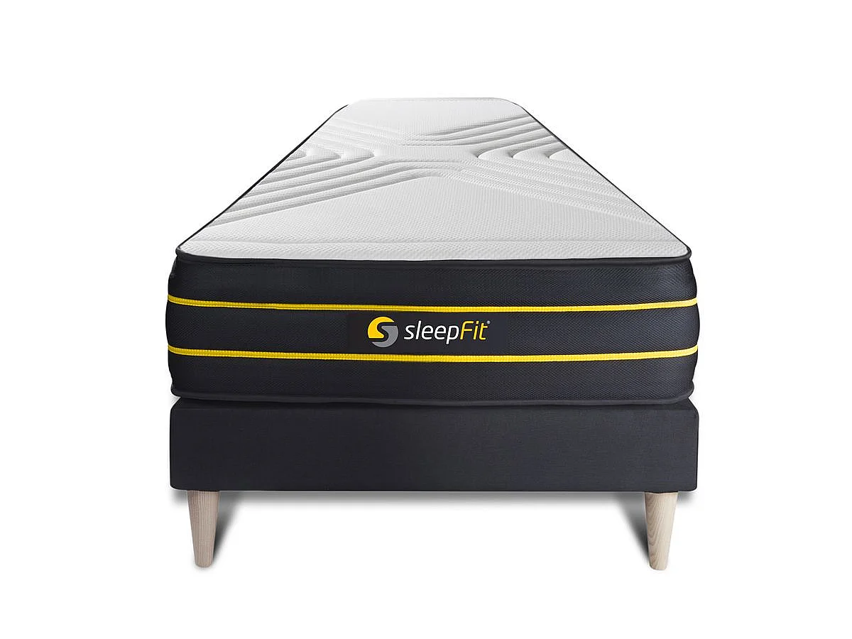 Ensemble 90x190 matelas ULTRA + sommier kit noir