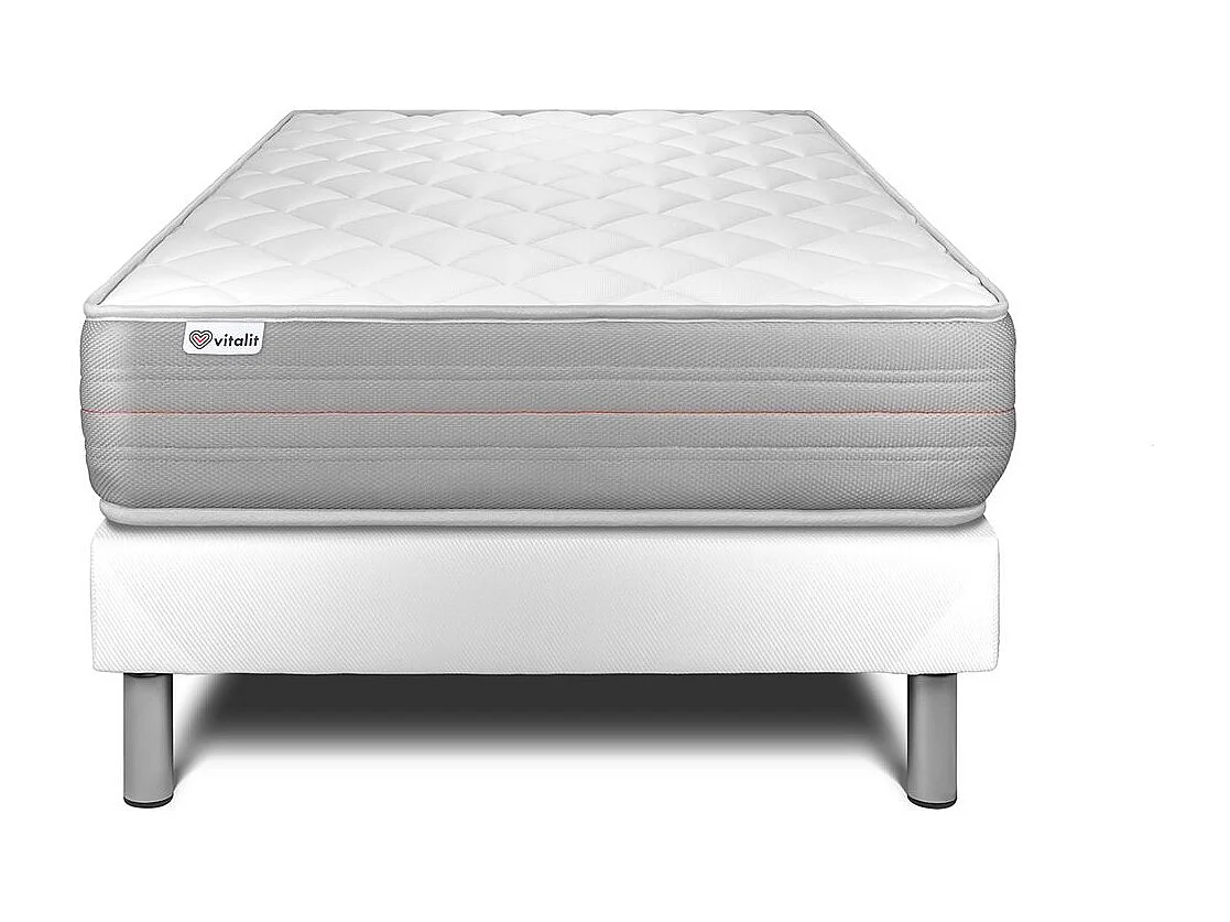 Ensemble  VITALMEMO 90x190cm sommier kit blanc