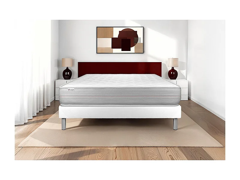 Matratzenset VITALMEMO 90 x 190 cm Bettrahmen Kit weiß