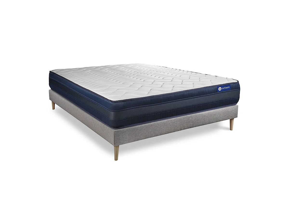 Lattenbodem en Actimemo tech matras 160x200cm , matrasdikte : 24 cm , traagschuim , zeer stevig, 5 comfortzones