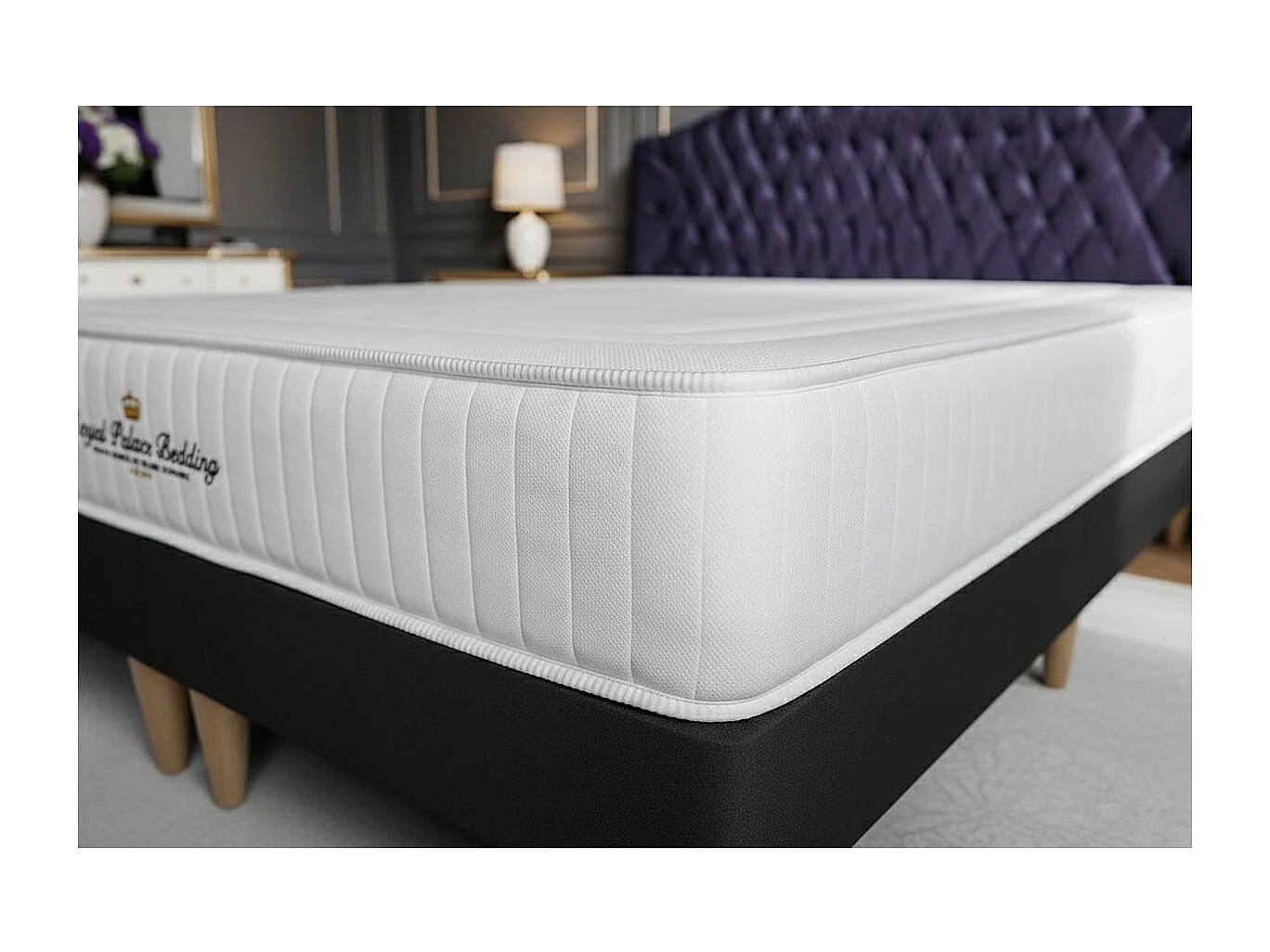 Ensemble matelas à mémoire de forme Nottingham 160x200 sommier KIT noir
