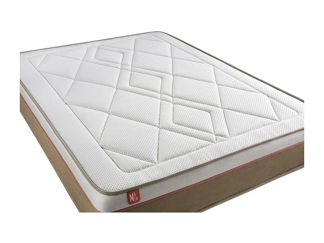 Ensemble LE SOYEUX 200x200cm Ressorts ensachés + Mémoire de forme BioVisco - Ep. 24cm + sommier kit Blanc