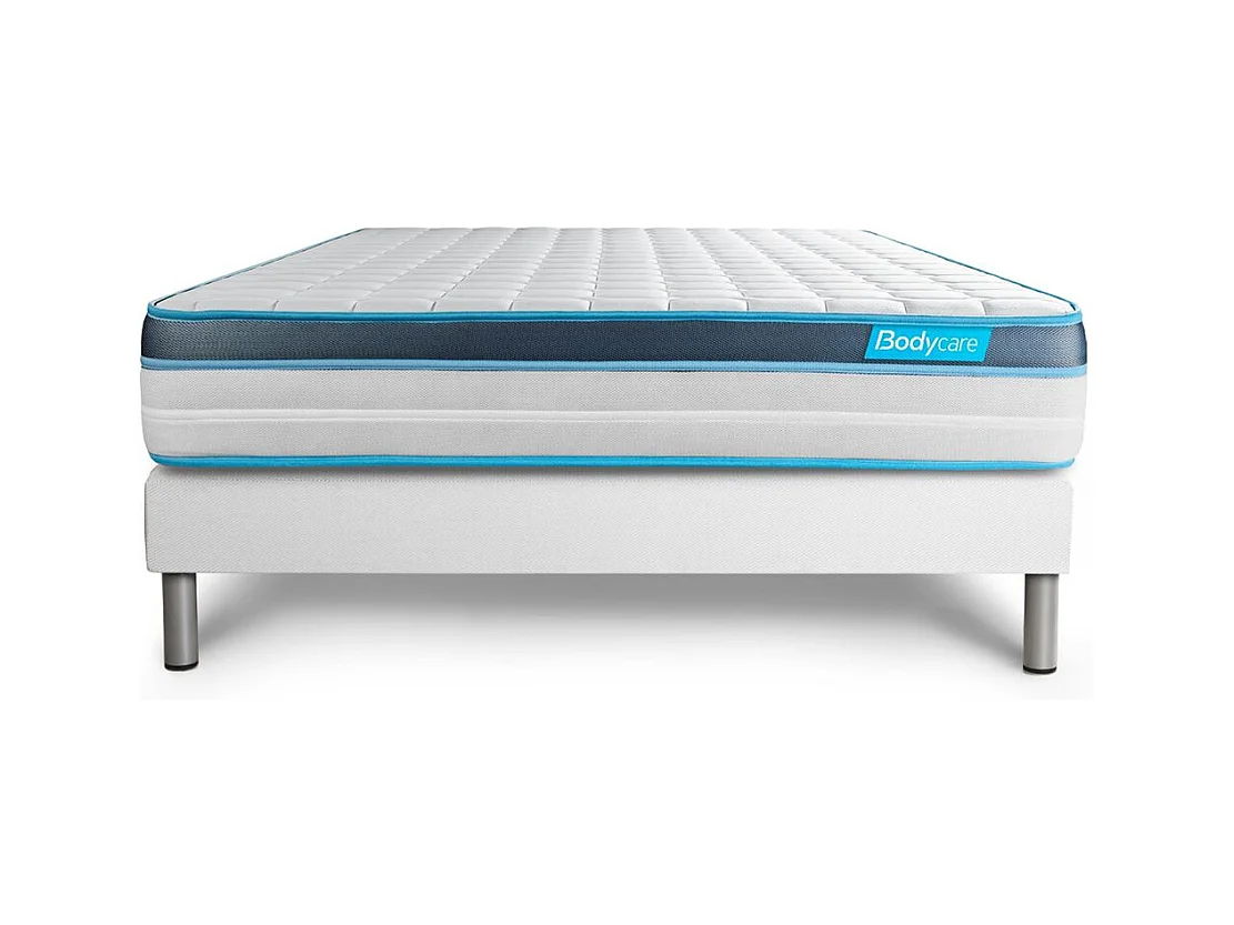 Ensemble 180x200 matelas BodyFit à mémoire de forme + sommier kit blanc