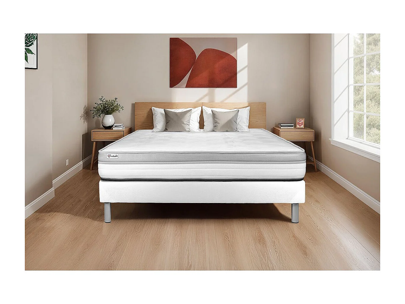 Ensemble VITAL RELAX 90 x 190 cm sommier Kit blanc