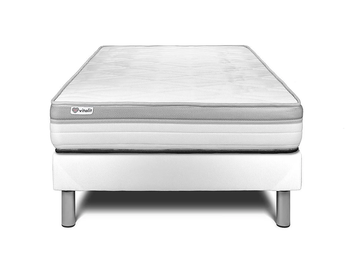 Ensemble VITAL RELAX 90 x 190 cm sommier Kit blanc