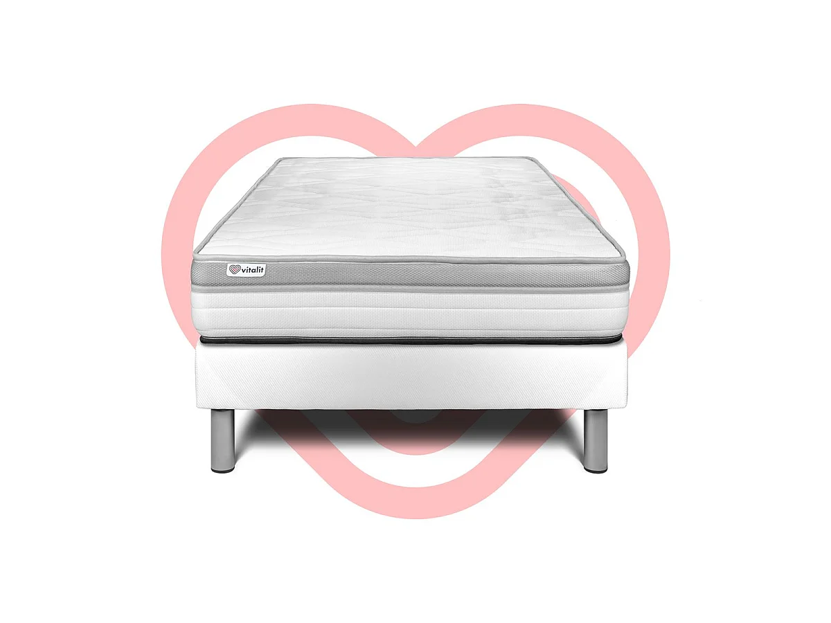 Ensemble VITAL RELAX 90 x 190 cm sommier Kit blanc