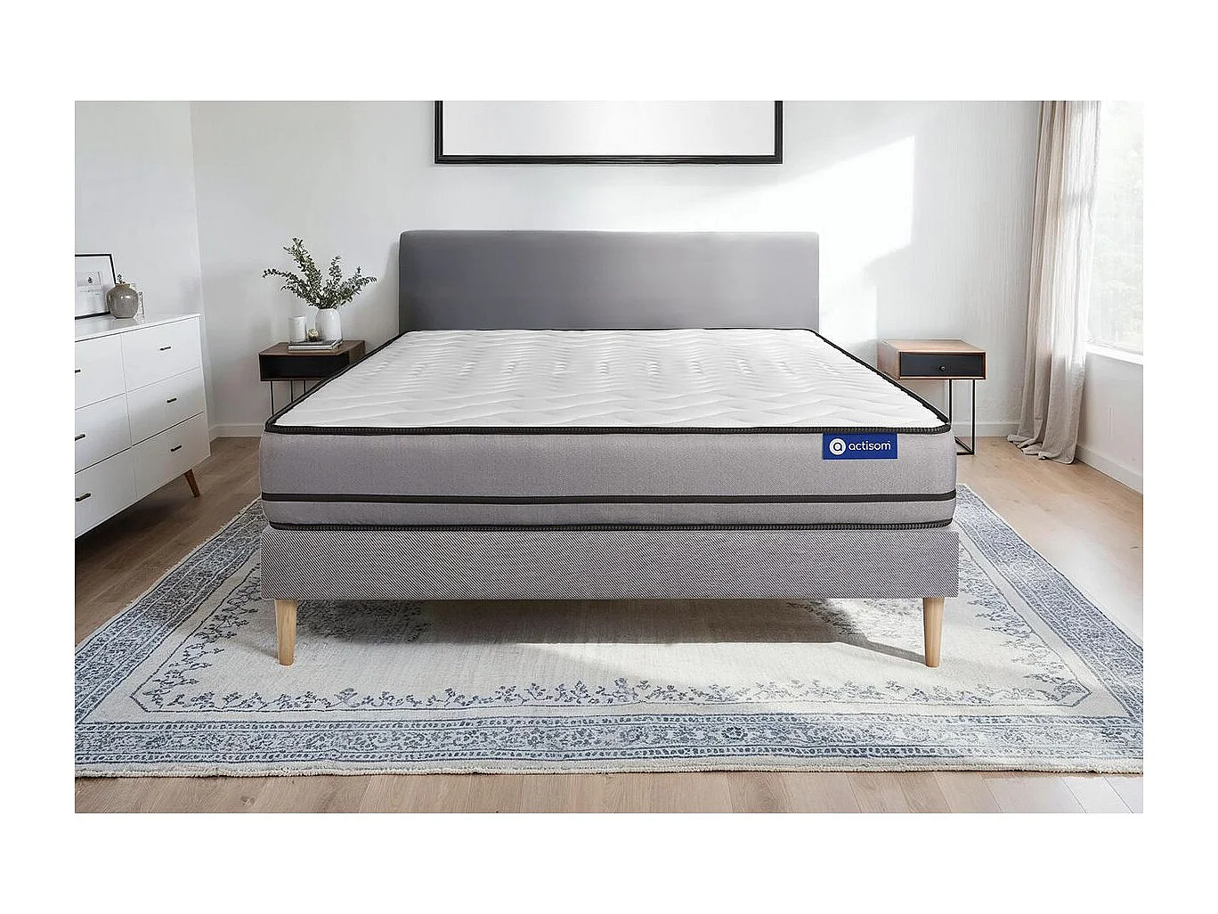 Actiflex night matratze 200x200cm + Bettgestell mit lattenrost - Dicke : 20cm - Taschenfederkern- H5