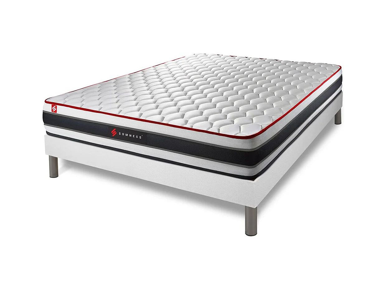 Ensemble sommier + matelas ENERGY ressorts ensachés et mémoire de forme 140x200