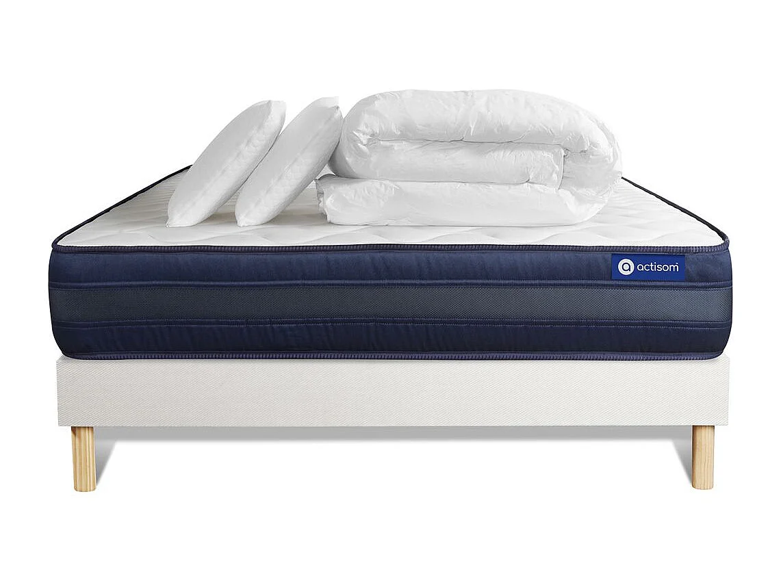 Compleet bedpakket - Matras 160x200 cm + Lattenbodem (kit) + 2 kussens + Dekbed - Actilatex Tech