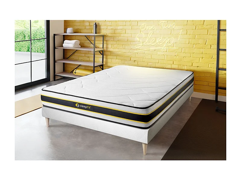 Ensemble sommier + matelas FLEXY ressorts ensachés et mémoire de forme 90x200
