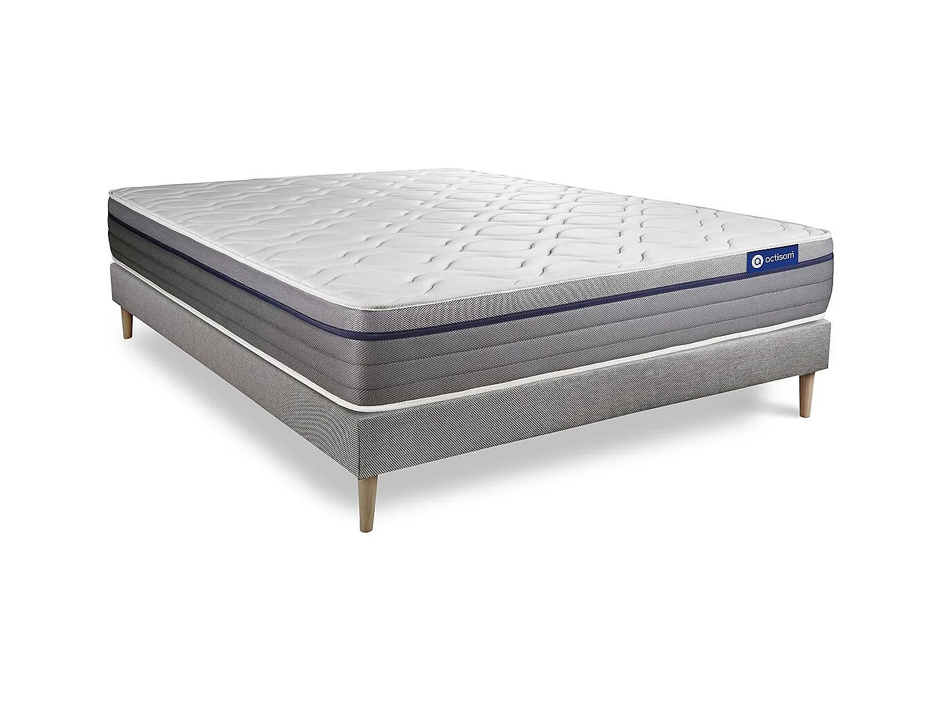 Pack colchón Actiflex zen 160x200cm + Somier, Muelles ensacados y espuma viscoelástica, 3 zonas de confort