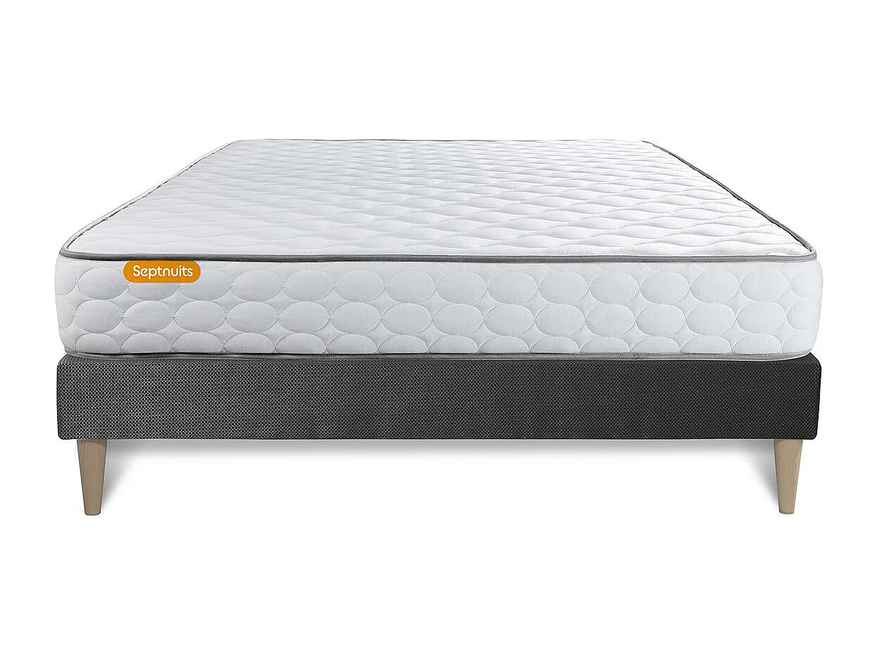 Matelas  Mémoire de forme + sommier kit gris 160x200 Memo