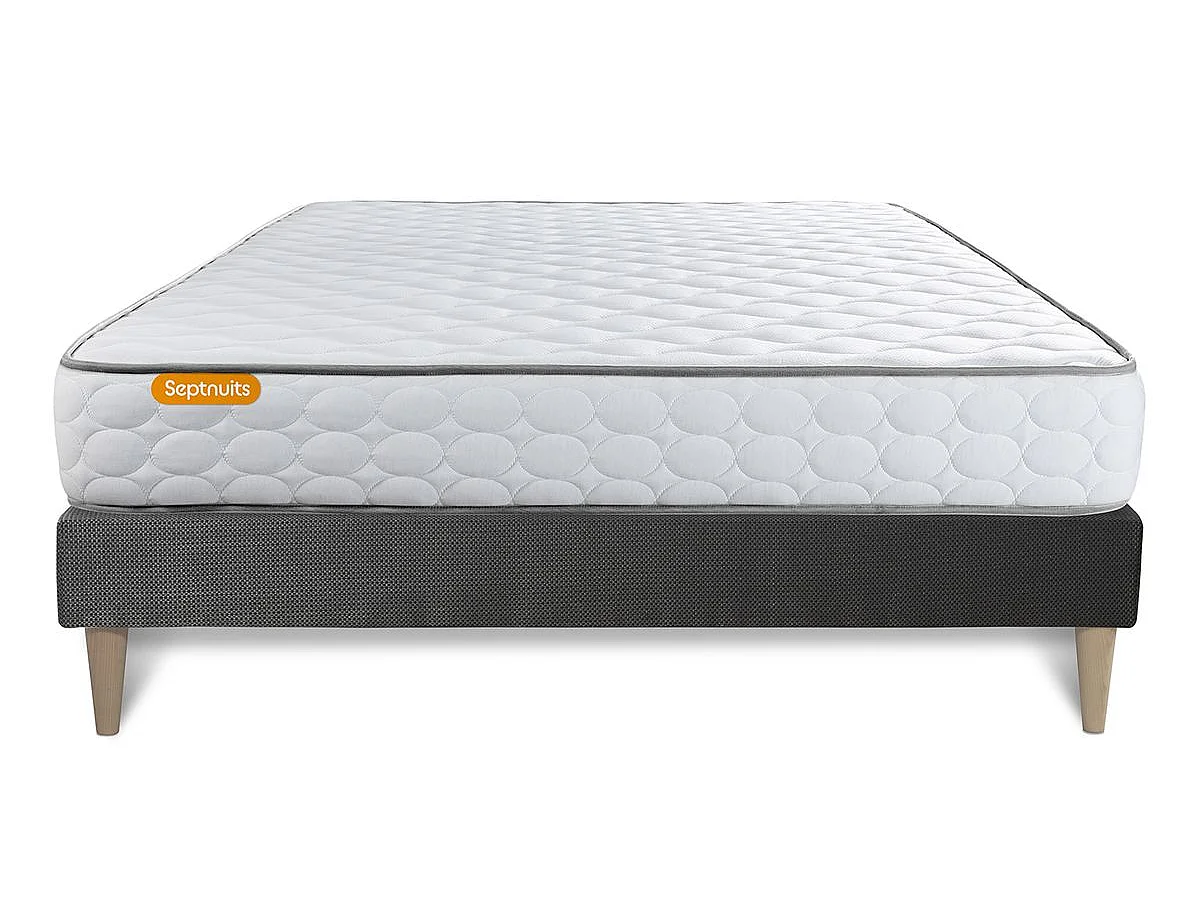Matelas  Mémoire de forme + sommier kit gris 160x200 Memo