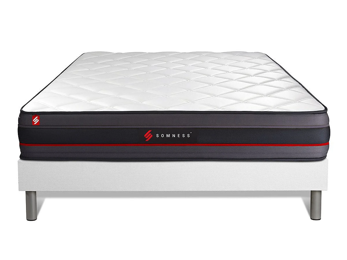 Ensemble 180x200 matelas REGEN à mémoire de forme + sommier kit blanc