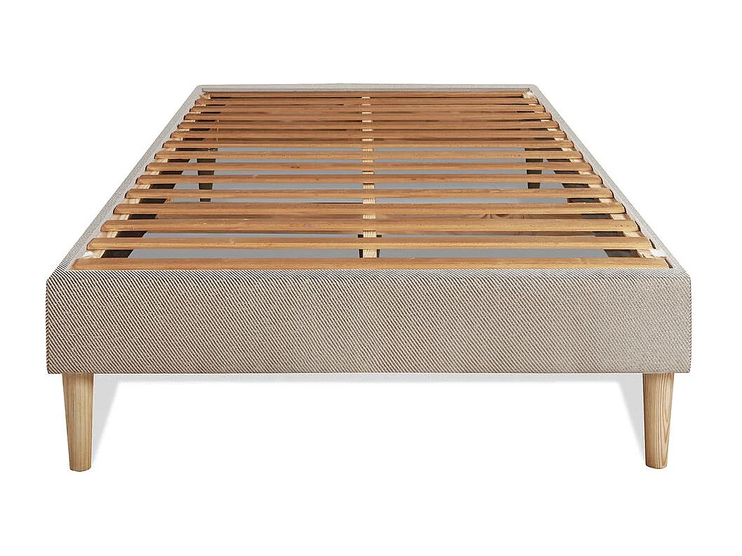 Ensemble LE DÉLICAT 90x200cm Ressorts ensachés + Mémoire de forme 5 zones de confort - Ep. 26cm + sommier kit Beige