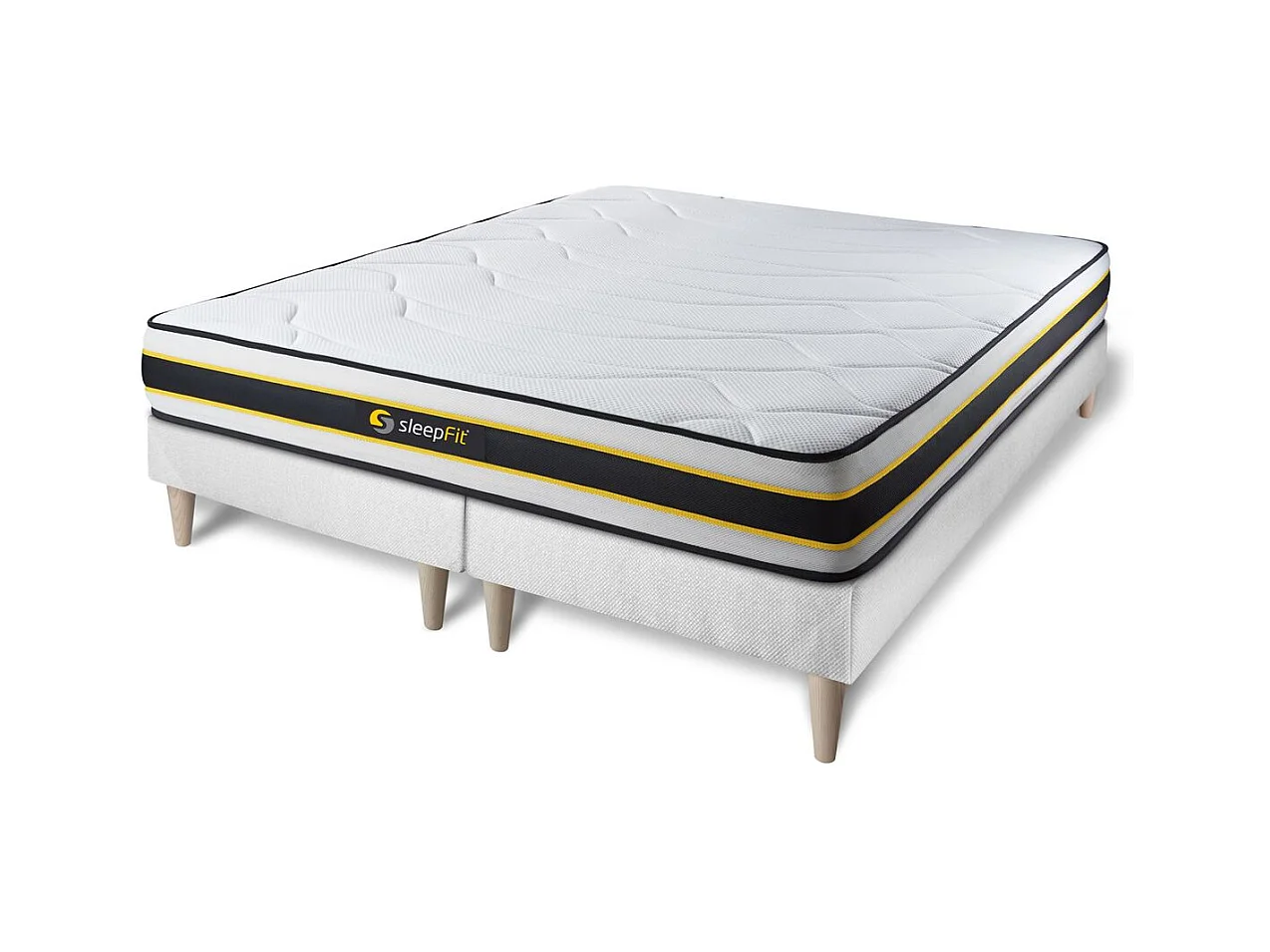 Ensemble double sommier + matelas FLEXY ressorts ensachés et mémoire de forme 180x200