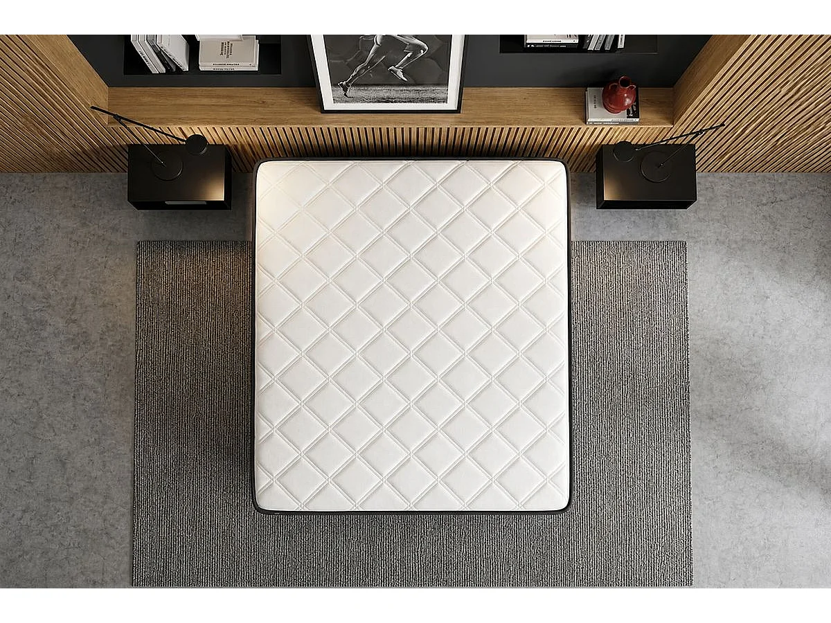 Ensemble 140x190 matelas REGEN à mémoire de forme + sommier kit blanc