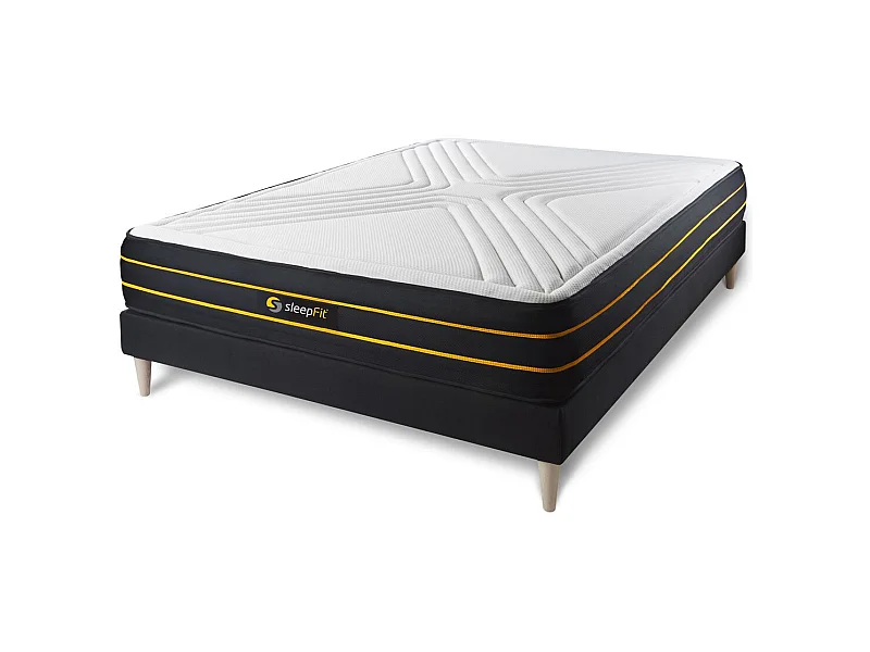 Kit rete e materasso matrimoniale ULTRA 160x200cm - Spessore : 26cm - memory foam e micro-molle insacchettate - Bilanciato