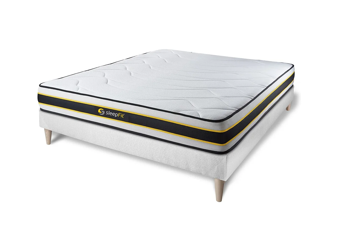 Ensemble 180x200 matelas FLEXY + sommier kit blanc