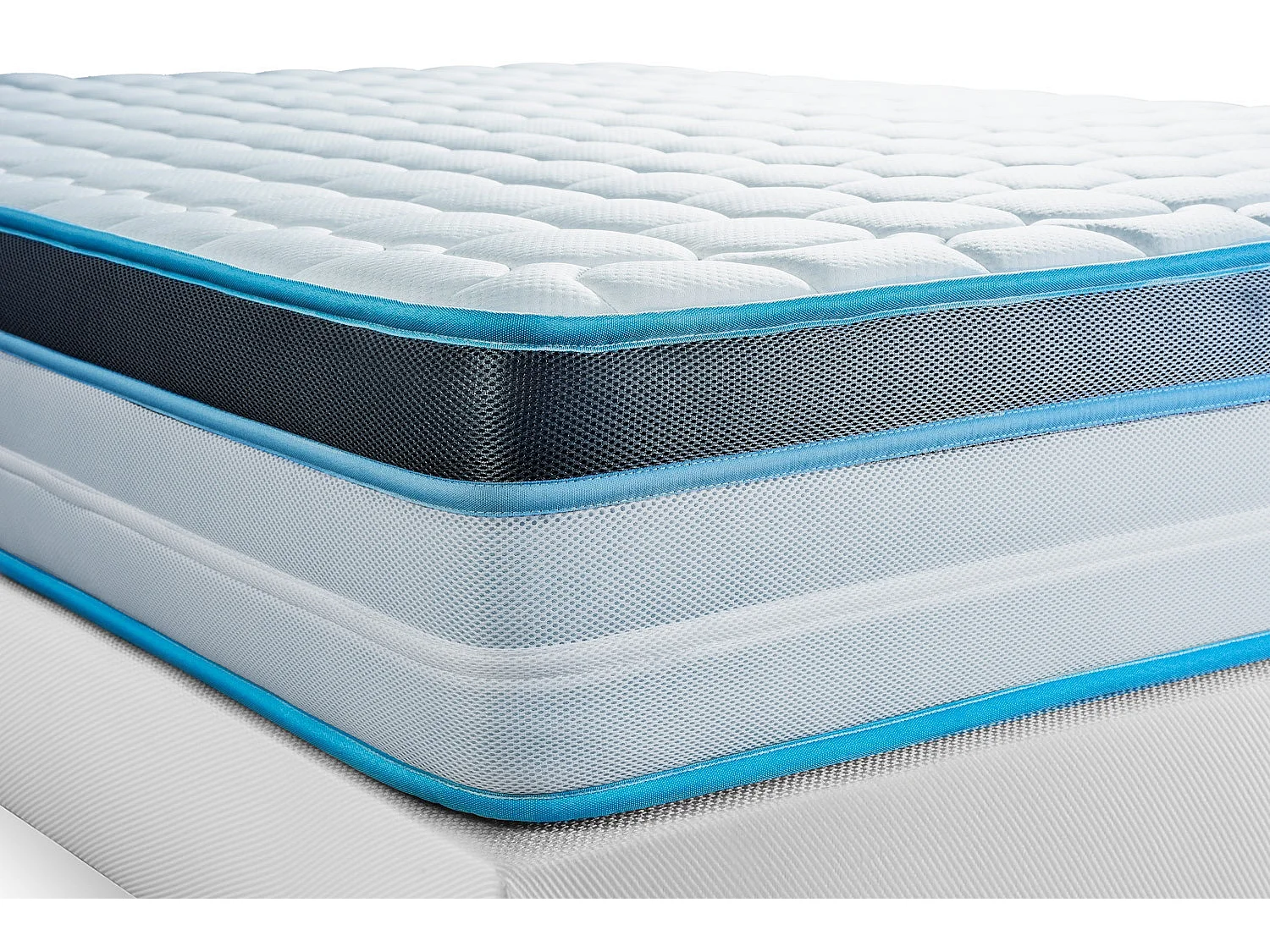 Pack 140x190 matelas BodyFit + sommier kit blanc + Couette 240x220cm + 2 oreillers 60x40cm