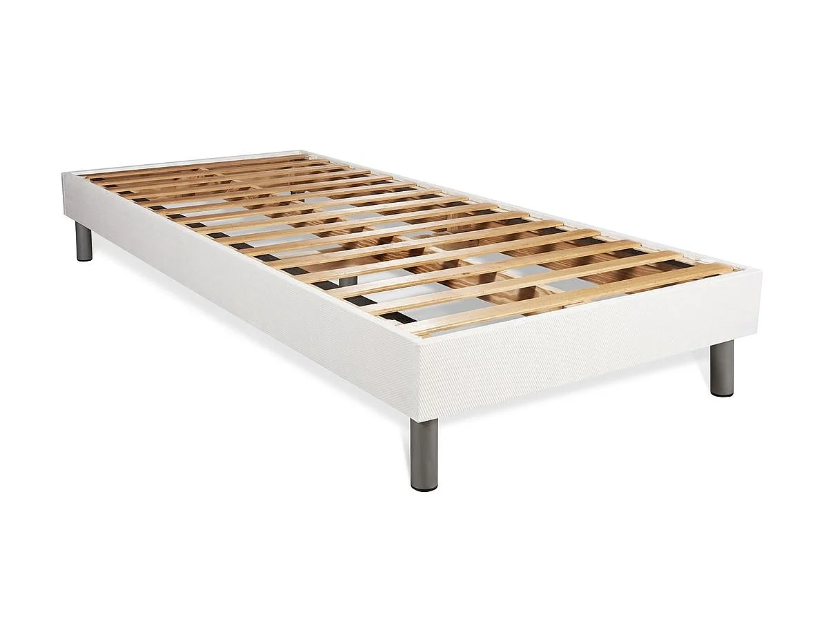 Ensemble 90x190 matelas BodyFit à mémoire de forme + sommier kit blanc