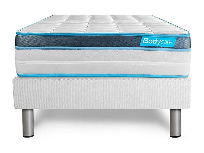 Ensemble 90x190 matelas BodyFit à mémoire de forme + sommier kit blanc
