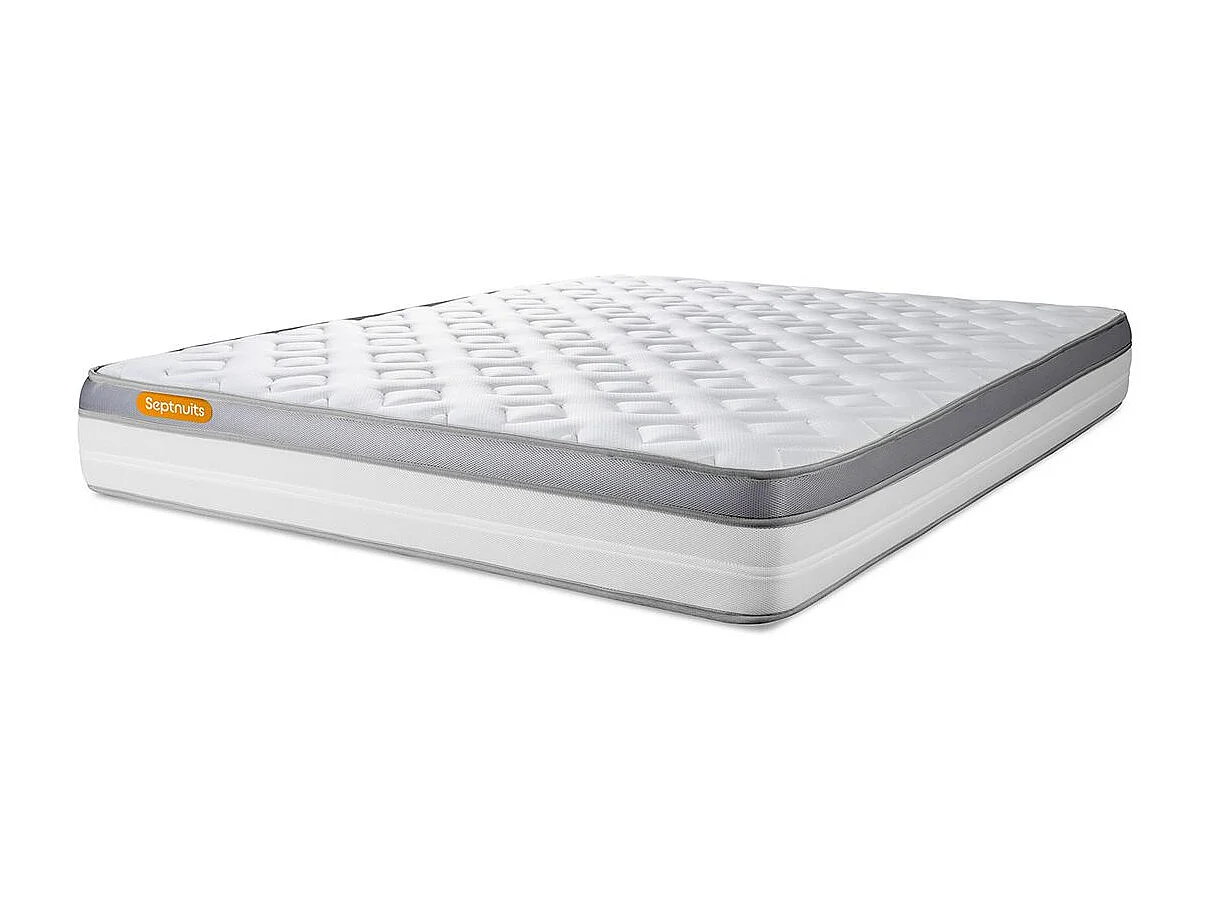 Matelas + sommier kit blanc 140x200 Memo Zen Mousse à mémoire de forme MAXI épaisseur