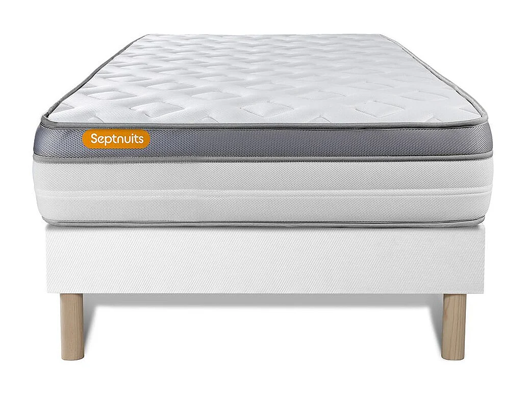 Matelas + sommier 90x200 Memo Zen Mousse à mémoire de forme 5 zones de confort MAXI épaisseur